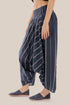 Striped harem pants with elastic waistband